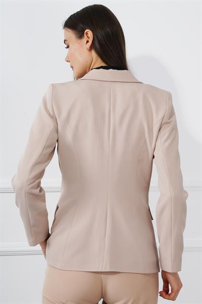 Düğmeli Diana Blazer Ceket M4488 Bej