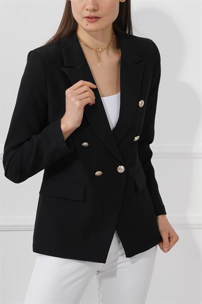 Düğmeli Diana Blazer Ceket M4488 Siyah