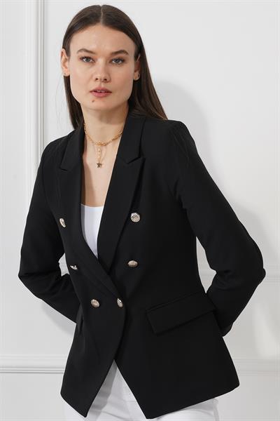 Düğmeli Diana Blazer Ceket M4488 Siyah