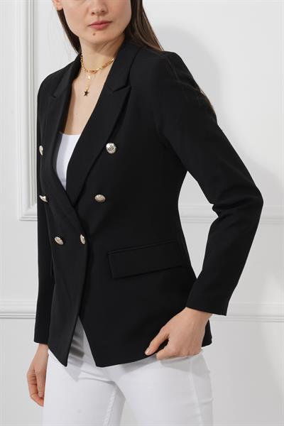 Düğmeli Diana Blazer Ceket M4488 Siyah