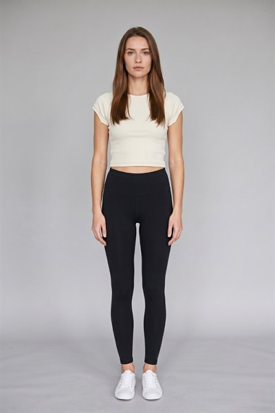 Kadın Basic Kısa Kollu Crop M4283 Bej