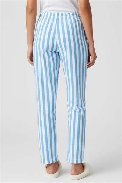 Kadın Çizgili Pijama Altı M4536K26 Mavi