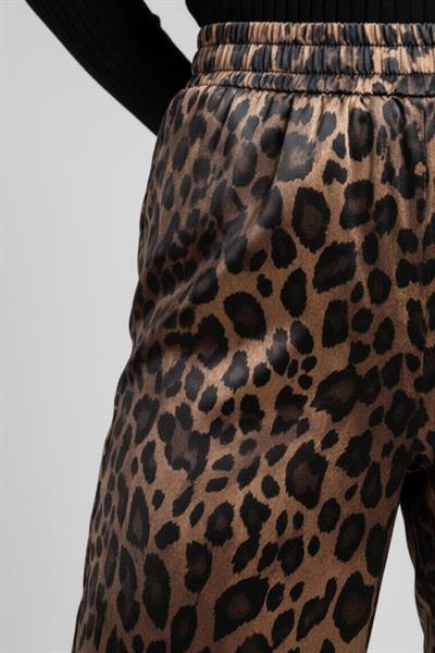 Kadın Leopar Desenli Saten Pantolon M1611 Leopar