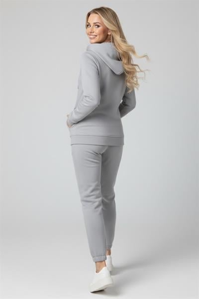 Kadın Paça Lastikli Eşofman Takımı M2355 Gri