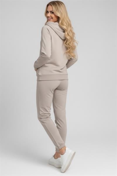 Kadın Paça Lastikli Eşofman Takımı M2355 Bej