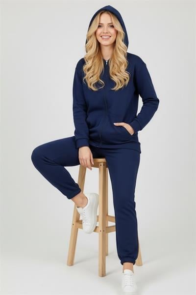 Kadın Paça Lastikli Eşofman Takımı M2355 Lacivert
