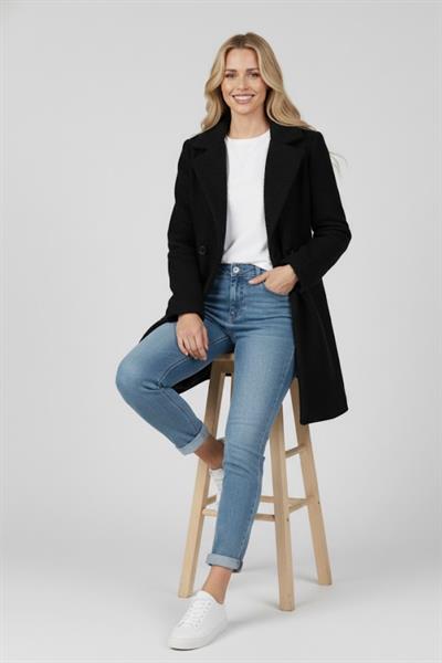 Kadın Siyah Buklet Kaban M3430 Siyah