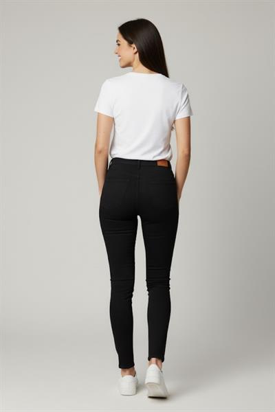 Kadın Siyah Dar Paça Yüksek Bel Pantolon M705 Siyah