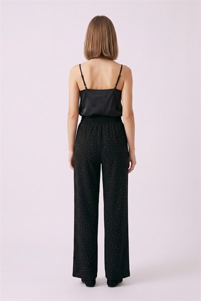 Kadın Taşlı Pantolon M1135 Siyah