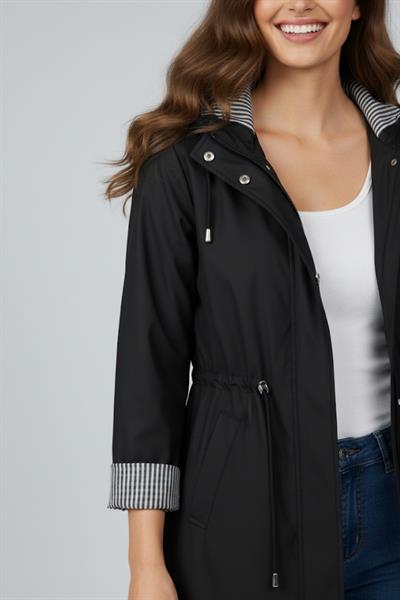 Kapüşonlu Trenç M4452 Siyah