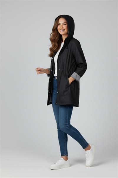 Kapüşonlu Trenç M4452 Siyah