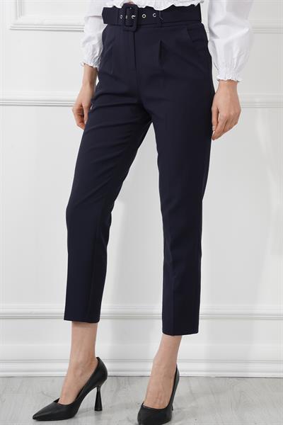 Kemerli Double Paça Kumaş Pantolon M1533 Lacivert