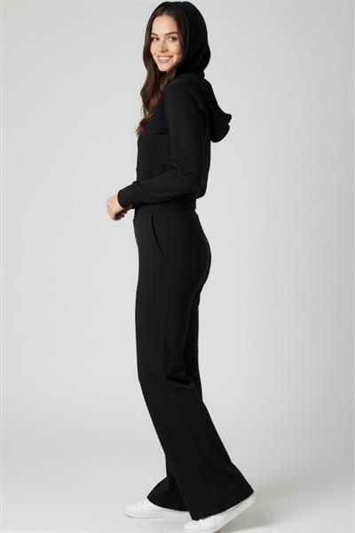 Taytlı Kapüşonlu Eşofman Takımı M2296 Siyah