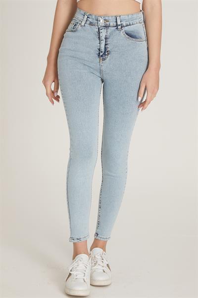 Yüksek Bel Skinny Pantolon M1213 Kar Yıkama