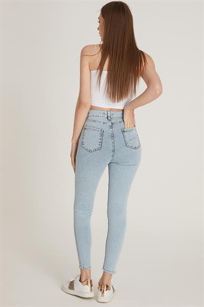 Yüksek Bel Skinny Pantolon M1213 Kar Yıkama