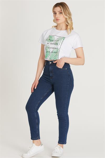 Yüksek Bel Skinny Pantolon M1213 Mavi
