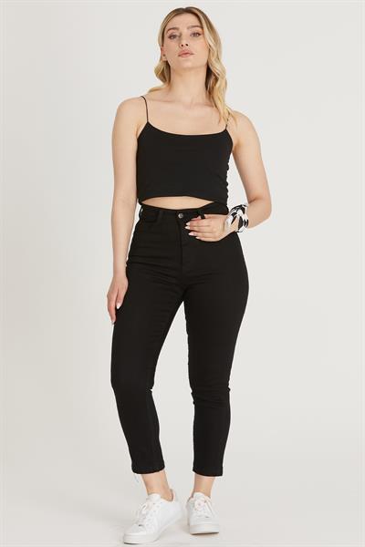 Yüksek Bel Skinny Pantolon M1213 Siyah