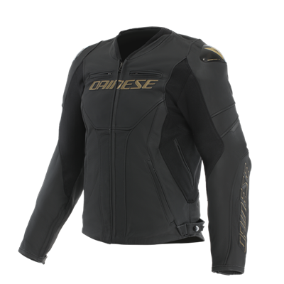 Dainese Racing 5 Deri Ceket Siyah Altın | Airbag UyumluDainese Racing 5 Leather Ceket Black Gold 