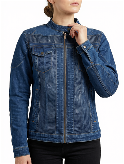 Rider Denim Efil File Mavi Kadın Motosiklet Montu | Yazlık KotRiderdenim Efil File Mavi Kadın Motosiklet Montu