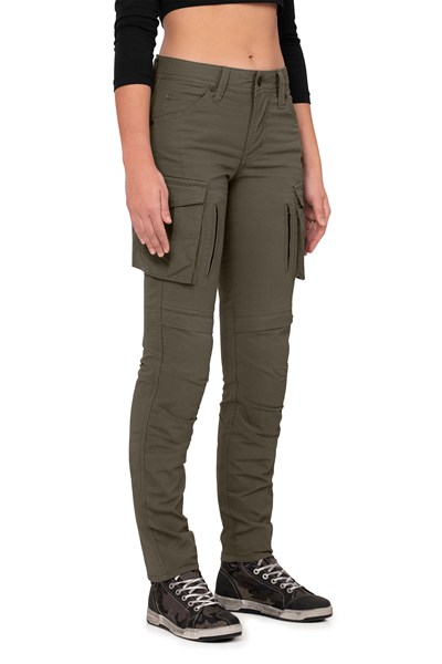 The Biker Jeans Truva Cargo Haki Kadın Motor PantolonuTheBikerJeans Truva Cargo Haki Kadın Motor Pantolonu