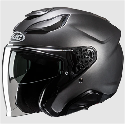 HJC F31 Semi Flat Titanium Kask | Güneş Vizörlü ECE 22.06Hjc F31 Semi Flat Titanium Kask