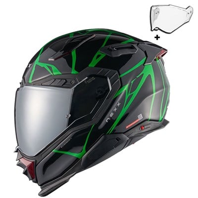 Nexx X.WST 3 Siyah Yeşil Kask | ECE 22.06 FiberglasNexx X.WST 3 Siyah Yeşil Kask