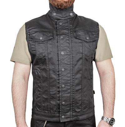TheBikerJeans Black İron Vest Kot Motosiklet Yeleği