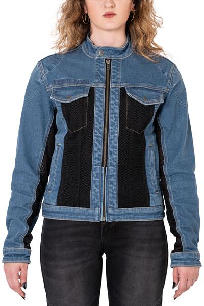 TheBikerJeans Blue Ice Korumalı File Motosiklet Kot Montu Kadın
