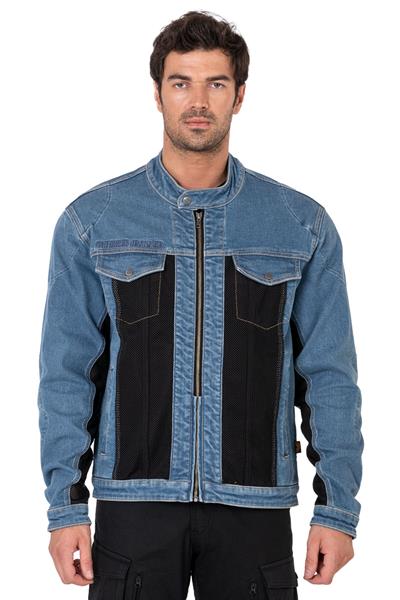 TheBikerJeans Blue Ice Korumalı File Motosiklet Kot Montu Erkek