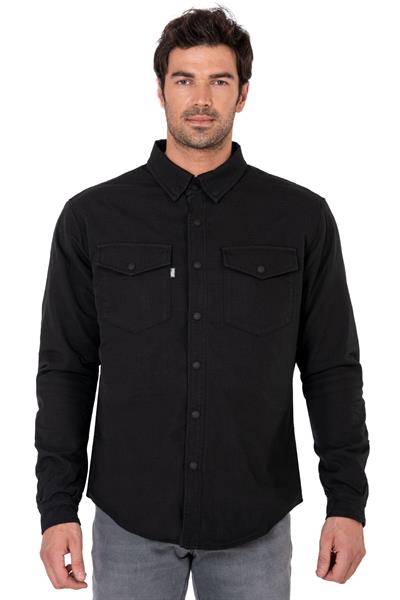 TheBikerJeans Eagle Black Korumalı Motosiklet Gömleği Erkek