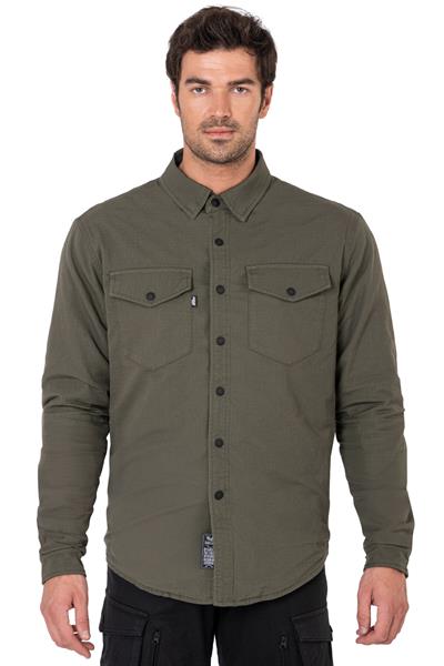 TheBikerJeans Eagle Khaki Korumalı Motosiklet Gömleği Erkek