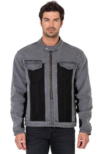 TheBikerJeans Silver Ice Korumalı File Motosiklet Kot Montu Erkek