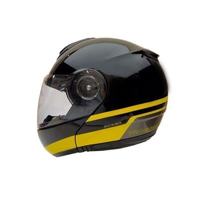 Zeus ZS-3050 BE6 Black Yellow Çene Açılır Motosiklet Kask