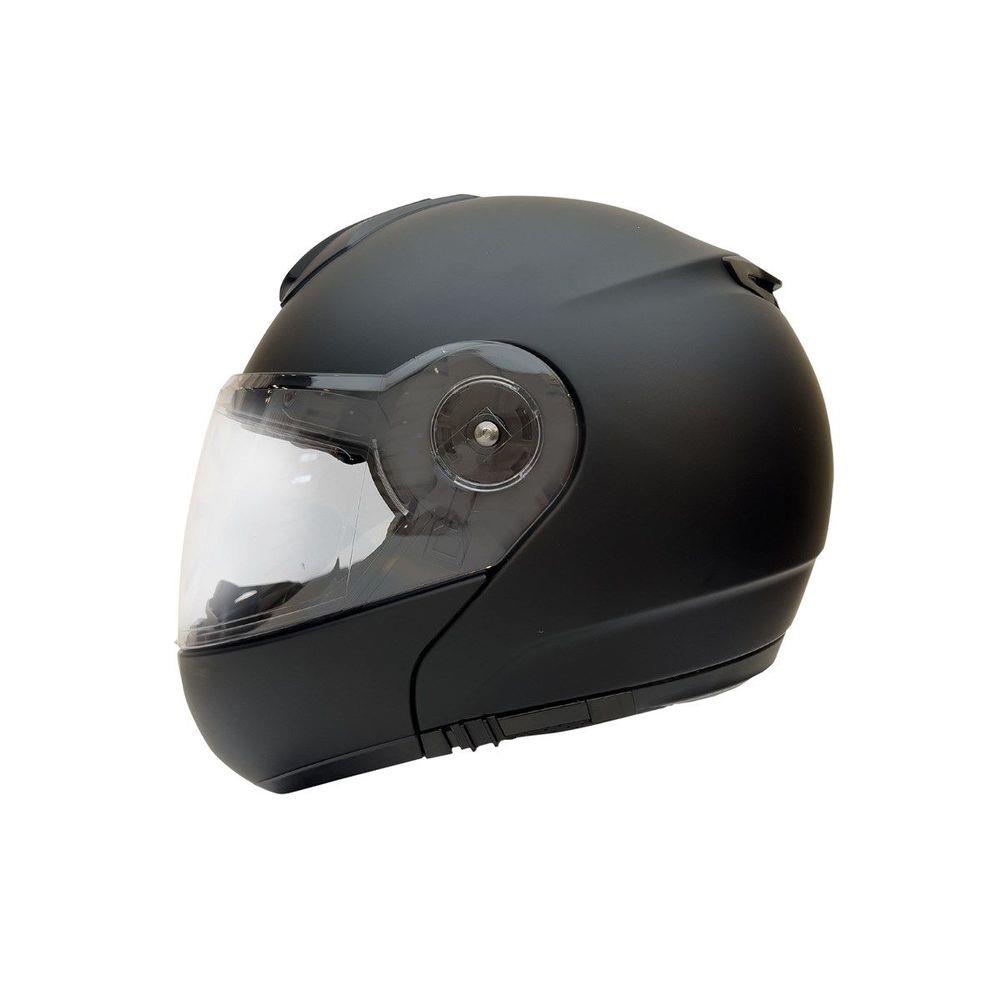 Zeus ZS-3050 Matt Black Çene Açılır Motosiklet Kask | Çift Vizörlü