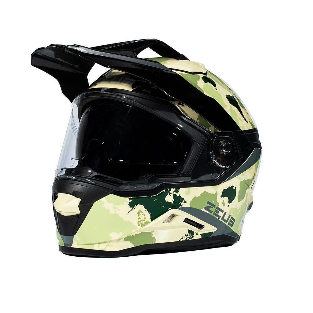Zeus ZS-913 Terekli Motosiklet Kaskı Yellow BF6 Green | Çift