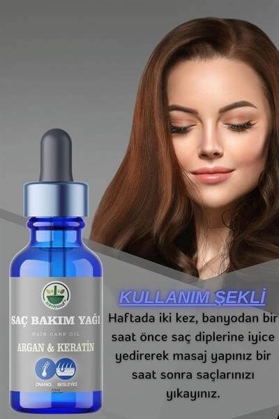 Argan & Keratin Bitkisel Saç Bakım Yağı 50 ml – Doğal Formül