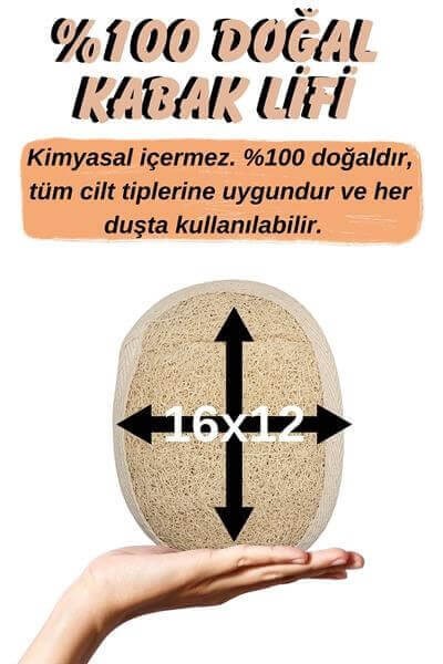 Doğal Kabak Lifi – Çift Taraflı Banyo Kesesi