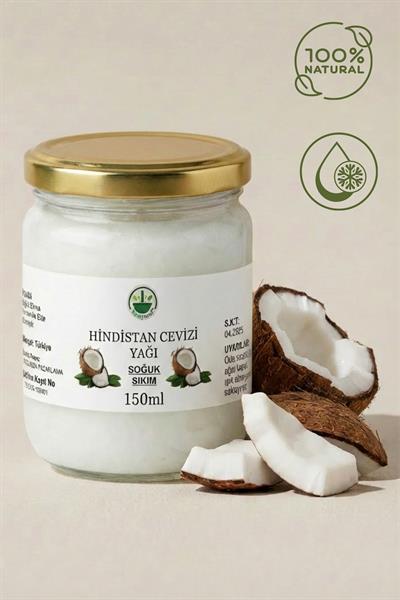 Hindistan Cevizi Yağı 150 ml – %100 Saf & Doğal (Soğuk Sıkım)