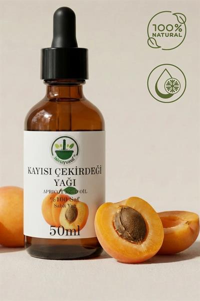 Soğuk Sıkım Kayısı Çekirdeği Yağı 50 ml – %100 Saf & Doğal