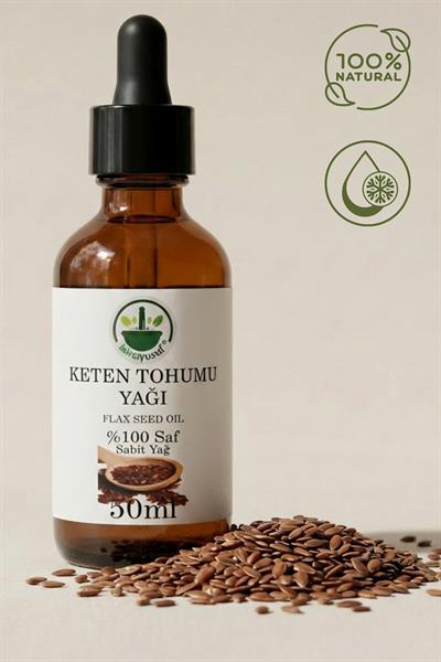 Soğuk Sıkım Keten Tohumu Yağı 50 ml – %100 Saf & Doğal