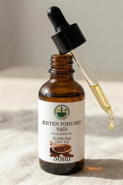 Soğuk Sıkım Keten Tohumu Yağı 50 ml – %100 Saf & Doğal