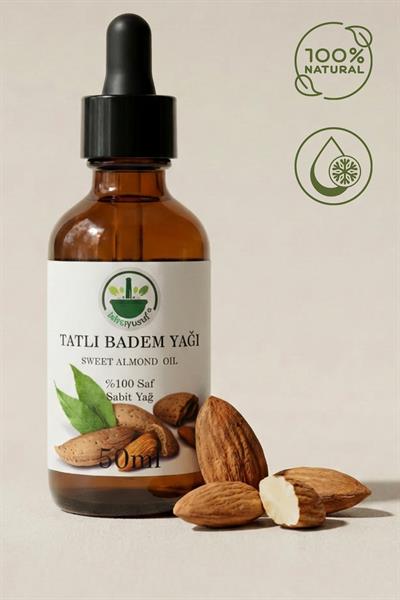 Soğuk Sıkım Tatlı Badem Yağı 50 ml – %100 Saf & Doğal
