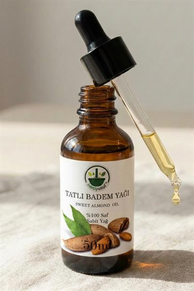 Soğuk Sıkım Tatlı Badem Yağı 50 ml – %100 Saf & Doğal