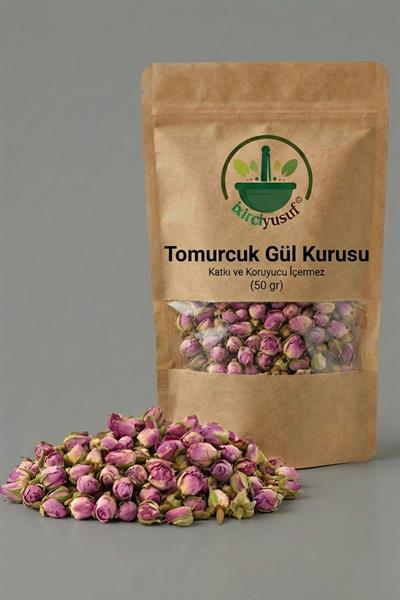 Tomurcuk Gül Kurusu 50 g – Pembe, Elenmiş & Kokulu