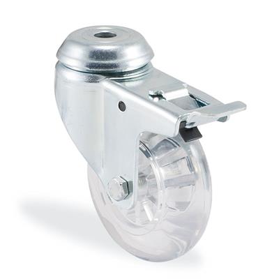 Kama / 1700 HCB 050 F18 / 50 mm Çaplı Delikli Polikarbonat Üzeri Plastik (PVC) Kaplı Burçlu Frenli Döner Teker