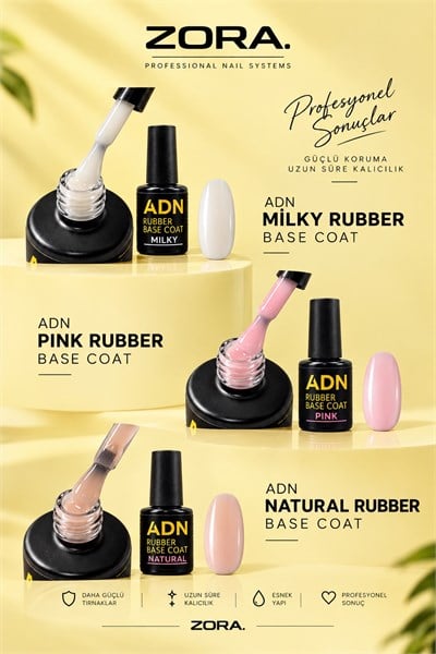 ADN Renkli Rubber Base Coat 3'lü Set