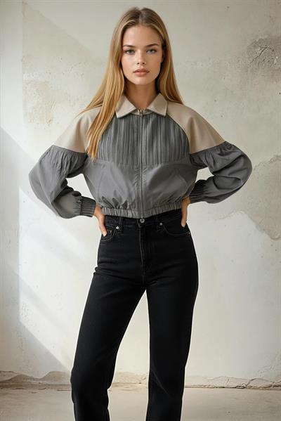 Kadın Gri/Bej Ceket- 1900R