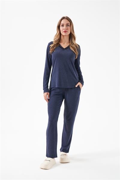 Kadın V Yaka Pijama Takım - 28091R