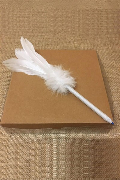 Beyaz Puantiyeli İncili Gelin Kepi Nikah Şapkası Vualet Damat Yaka Çiçeği Ve Tüylü Kalem 3lü Set