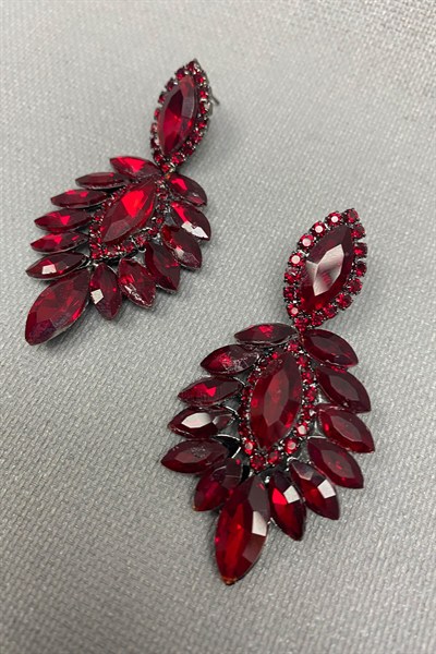 Bordo Berlin Model Gelin Kına Tac ve Küpe